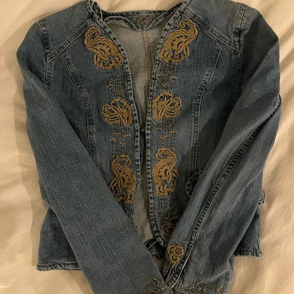 Embroidered Denim Jacket - Picture 1 of 4